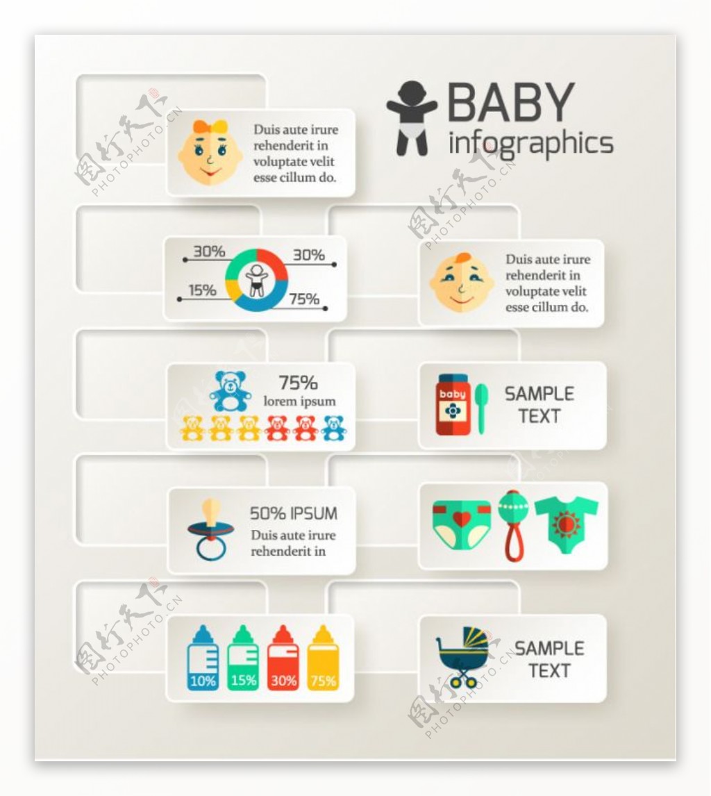 创意婴儿贴纸信息图