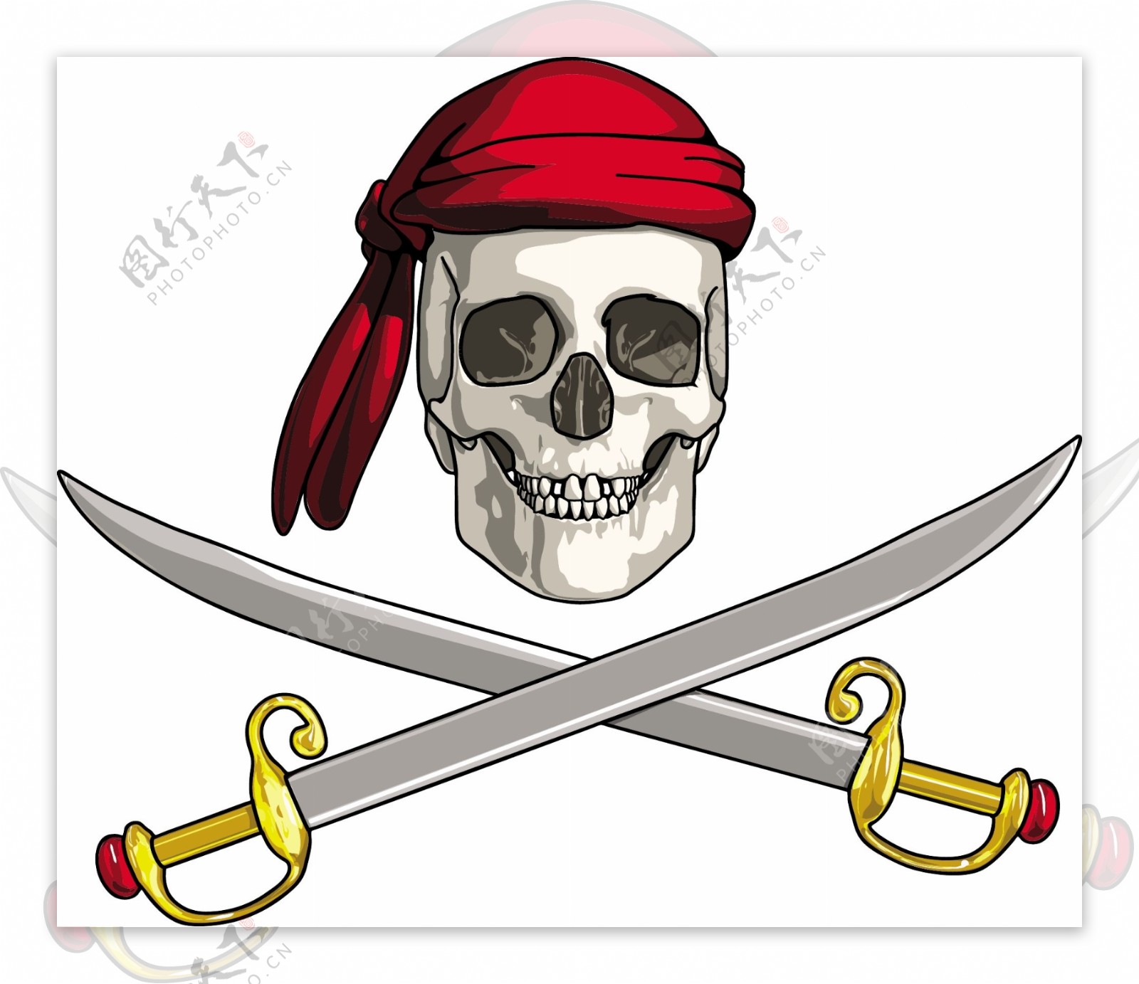 矢量海盗标志矢量标志矢量骷髅头矢量海盗兵器eps