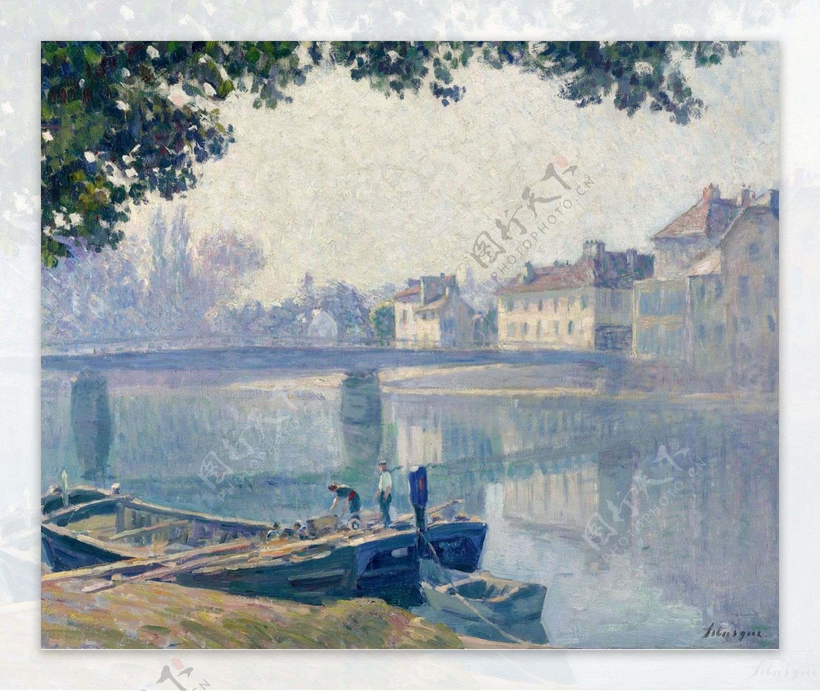 HenriLebasqueBanksoftheMarne1907大师画家风景画静物油画建筑油画装饰画