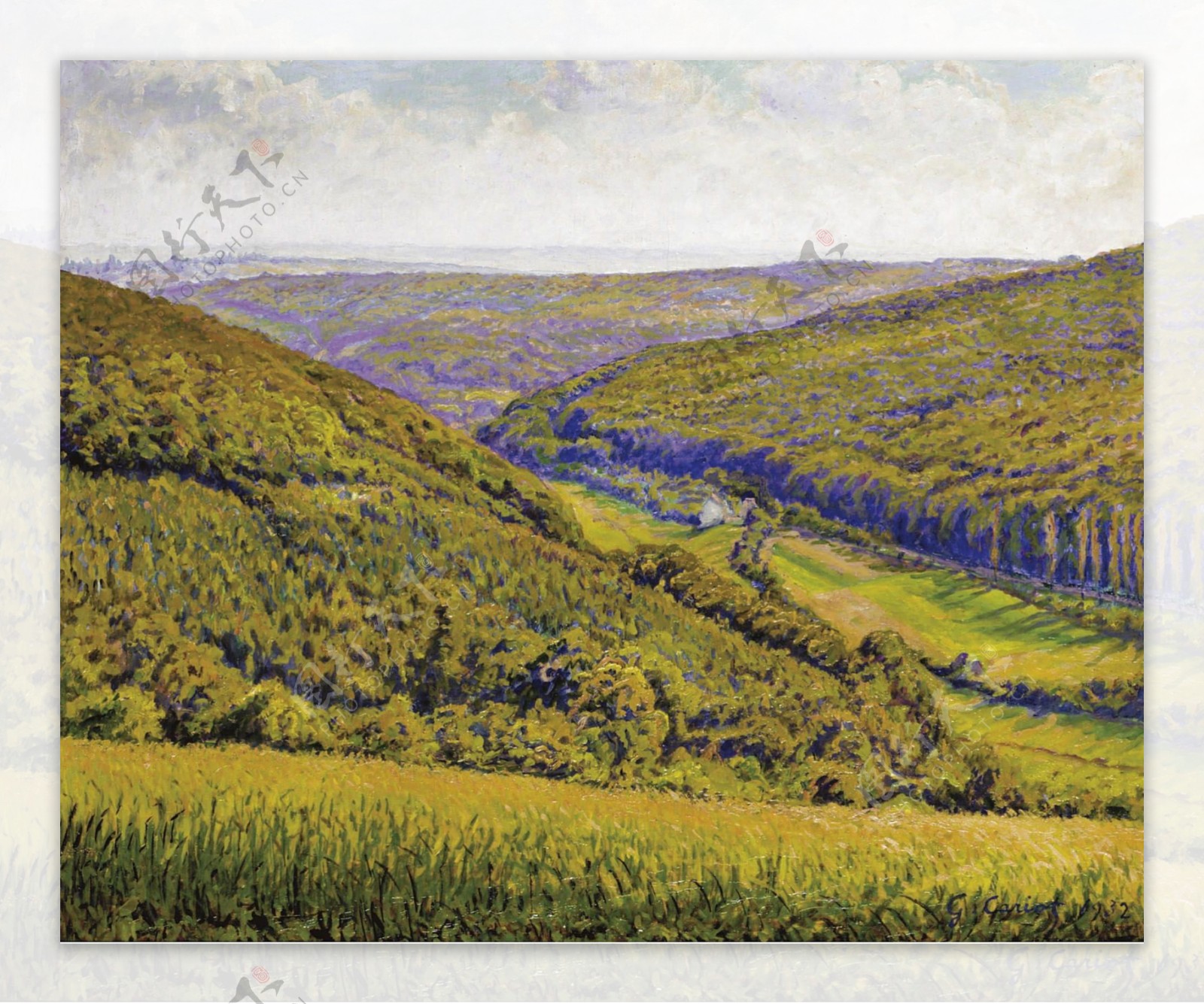 GustaveCariotLandscape1932大师画家风景画静物油画建筑油画装饰画