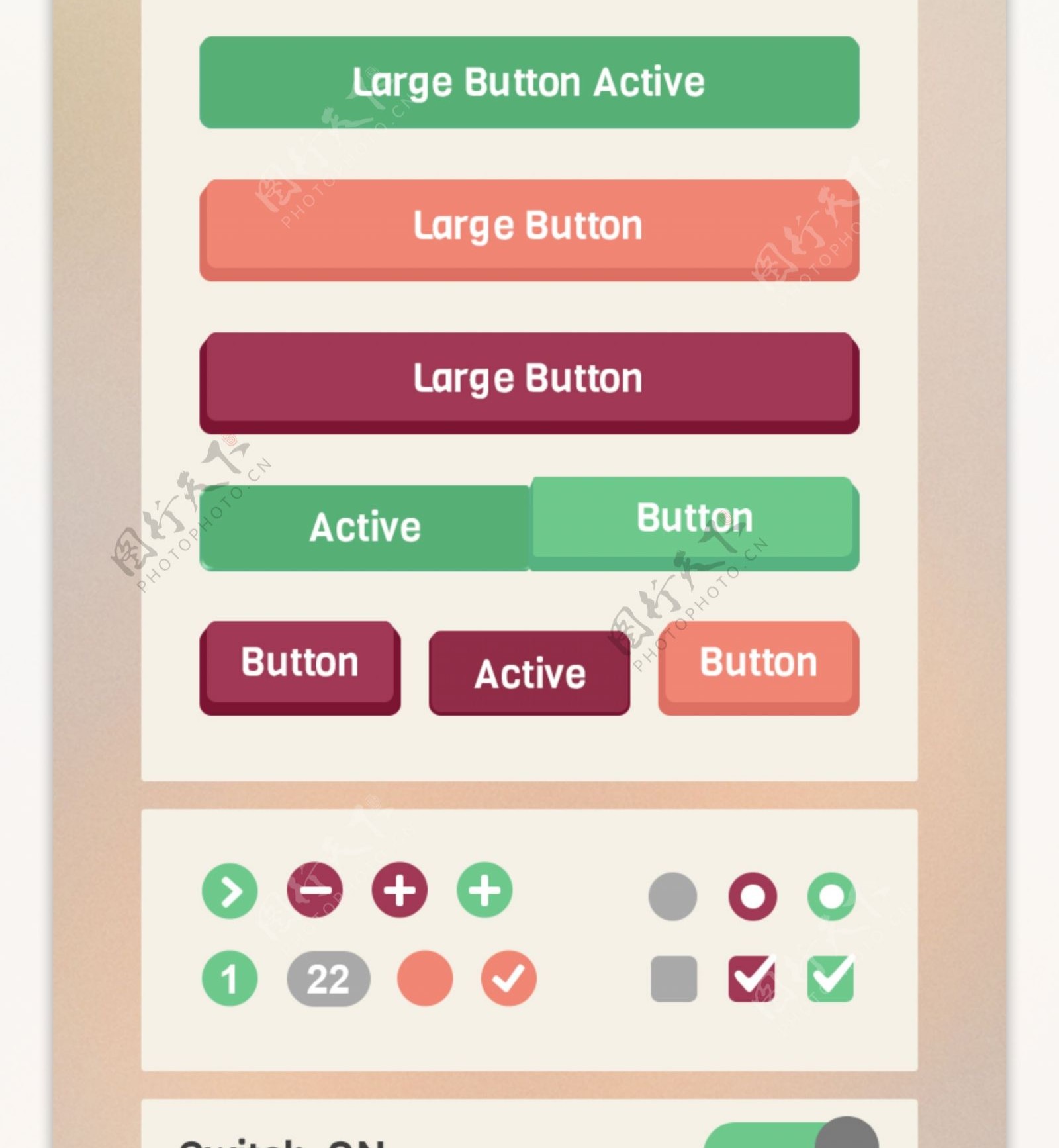 手机简洁按钮素材UI设计素材