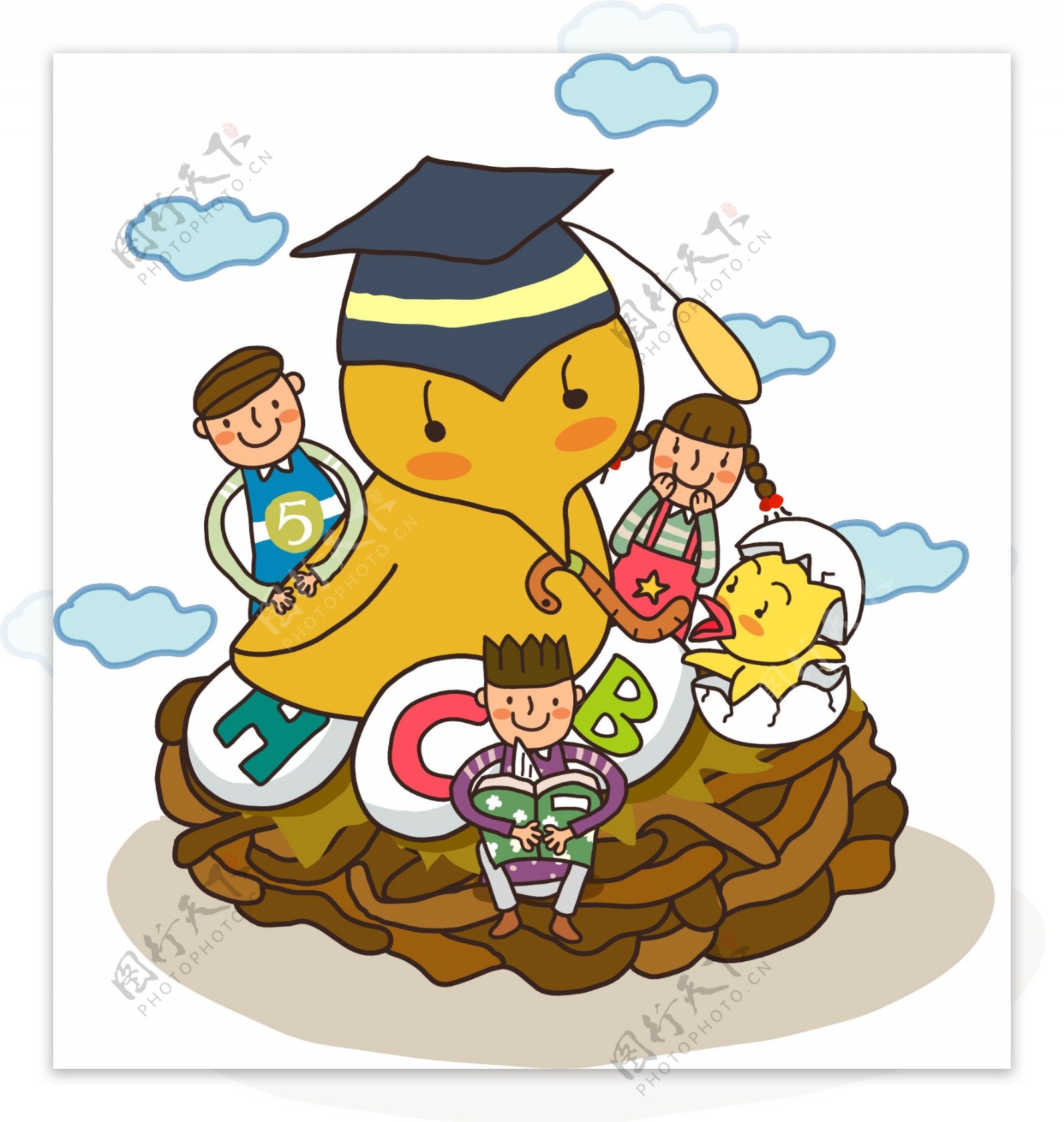 韩国儿童教育插画矢量图38