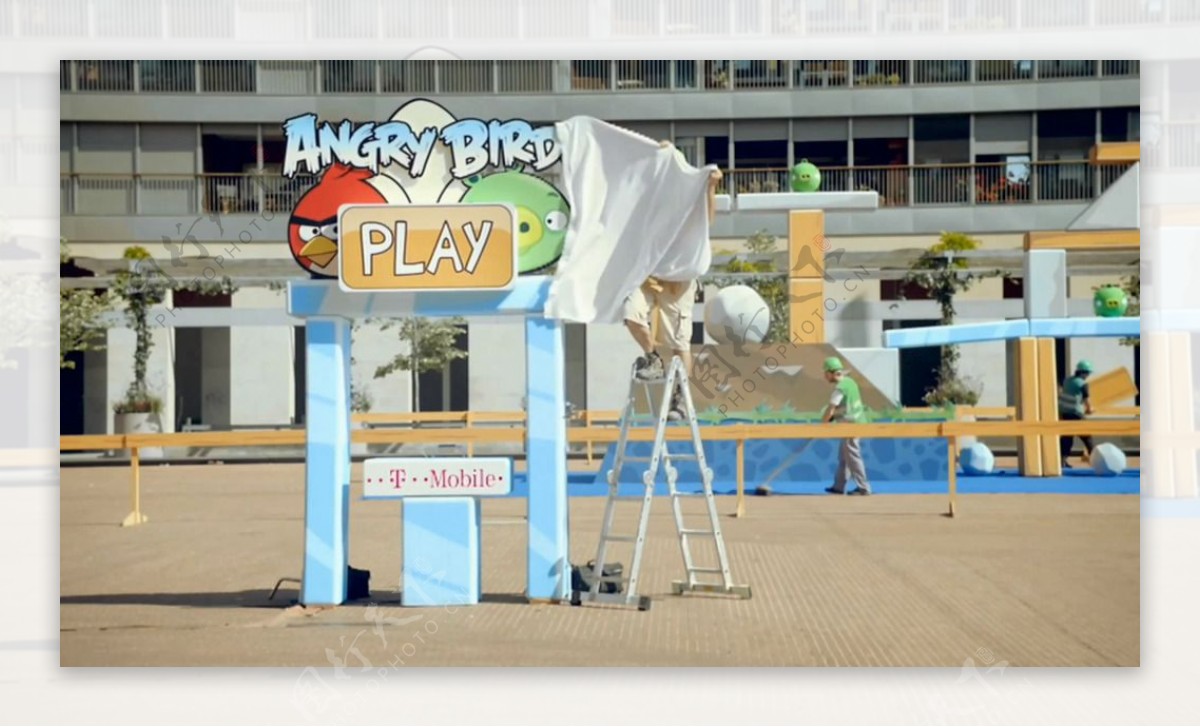 Mobile手机广告愤怒的小鸟视频素材