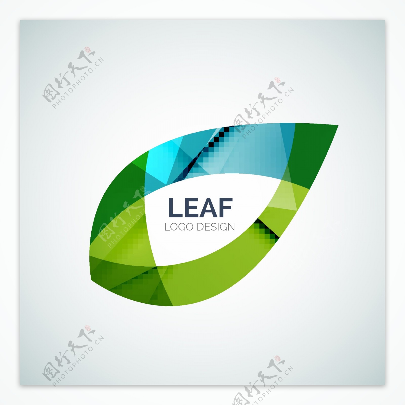 创意绿叶logo设计图片