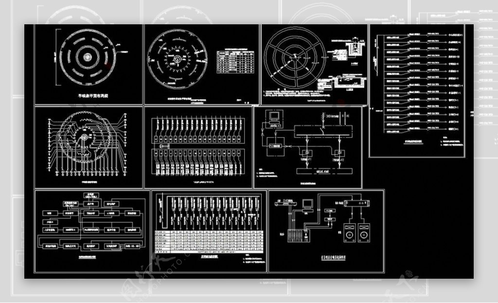 喷泉施工全套图纸cad图纸素材