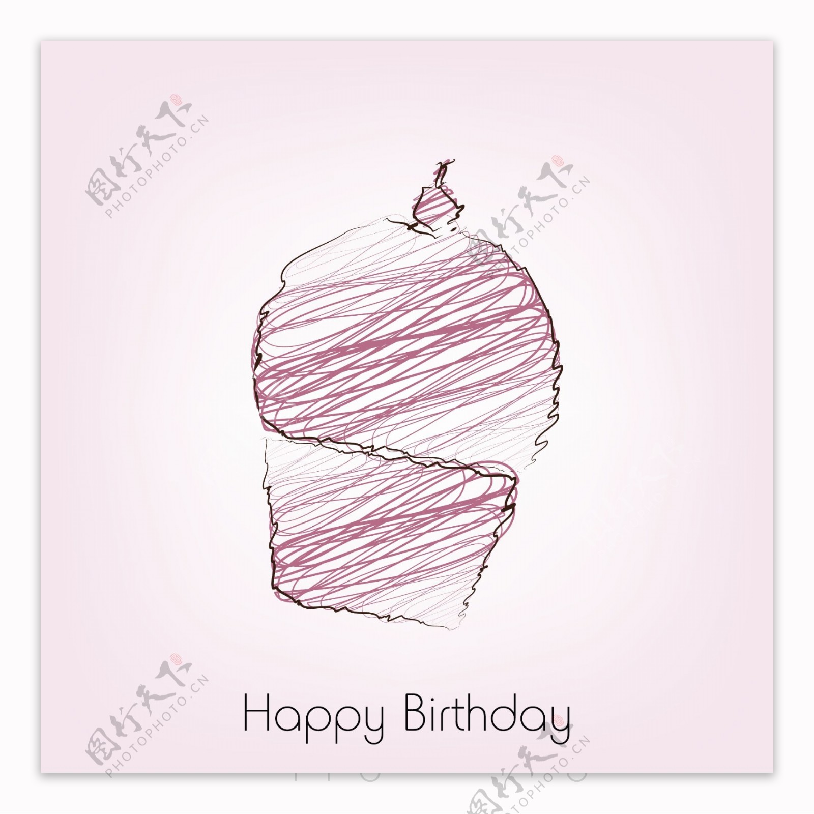 美味的生日蛋糕上粉色的背景