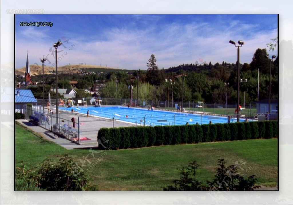 别墅游泳池风景视频素材