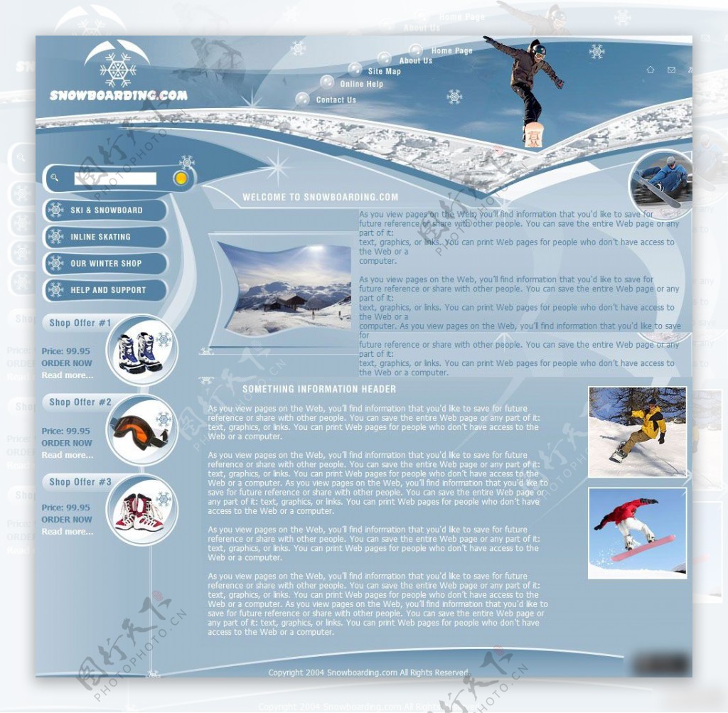 冬季滑雪类网页设计
