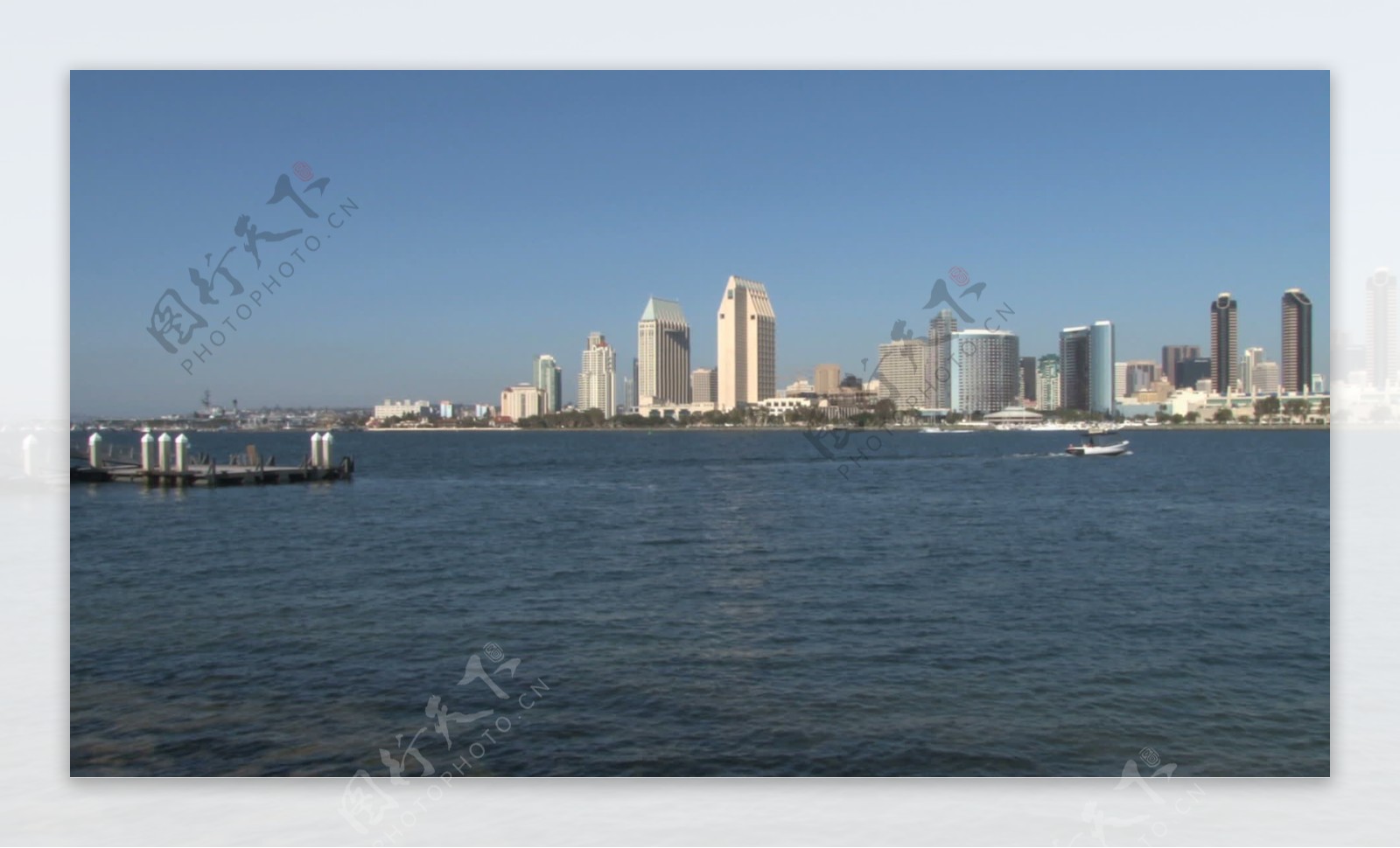 圣迭戈港帆船的天际线在距离股票视频视频免费下载