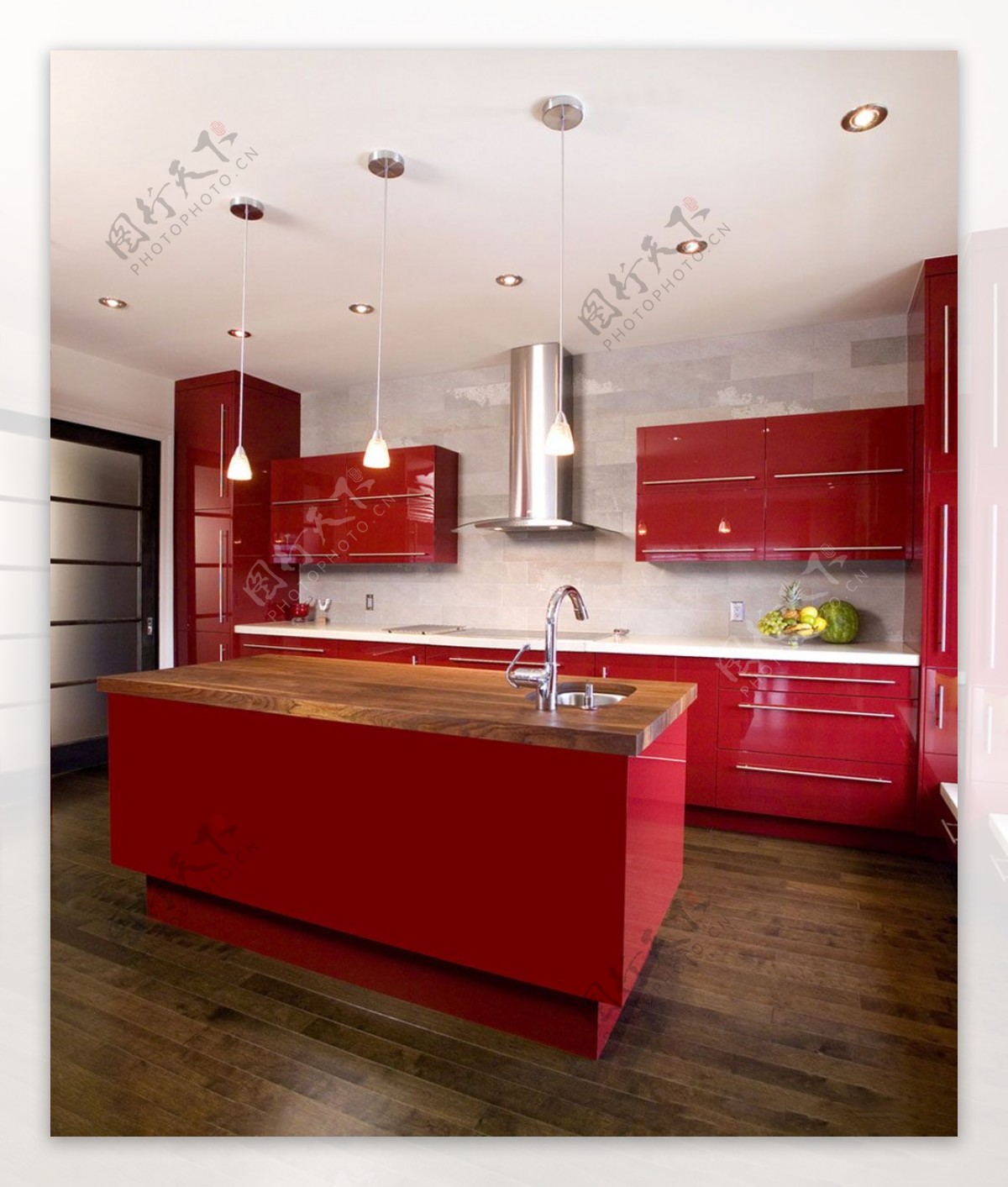 厨房红色设计素材