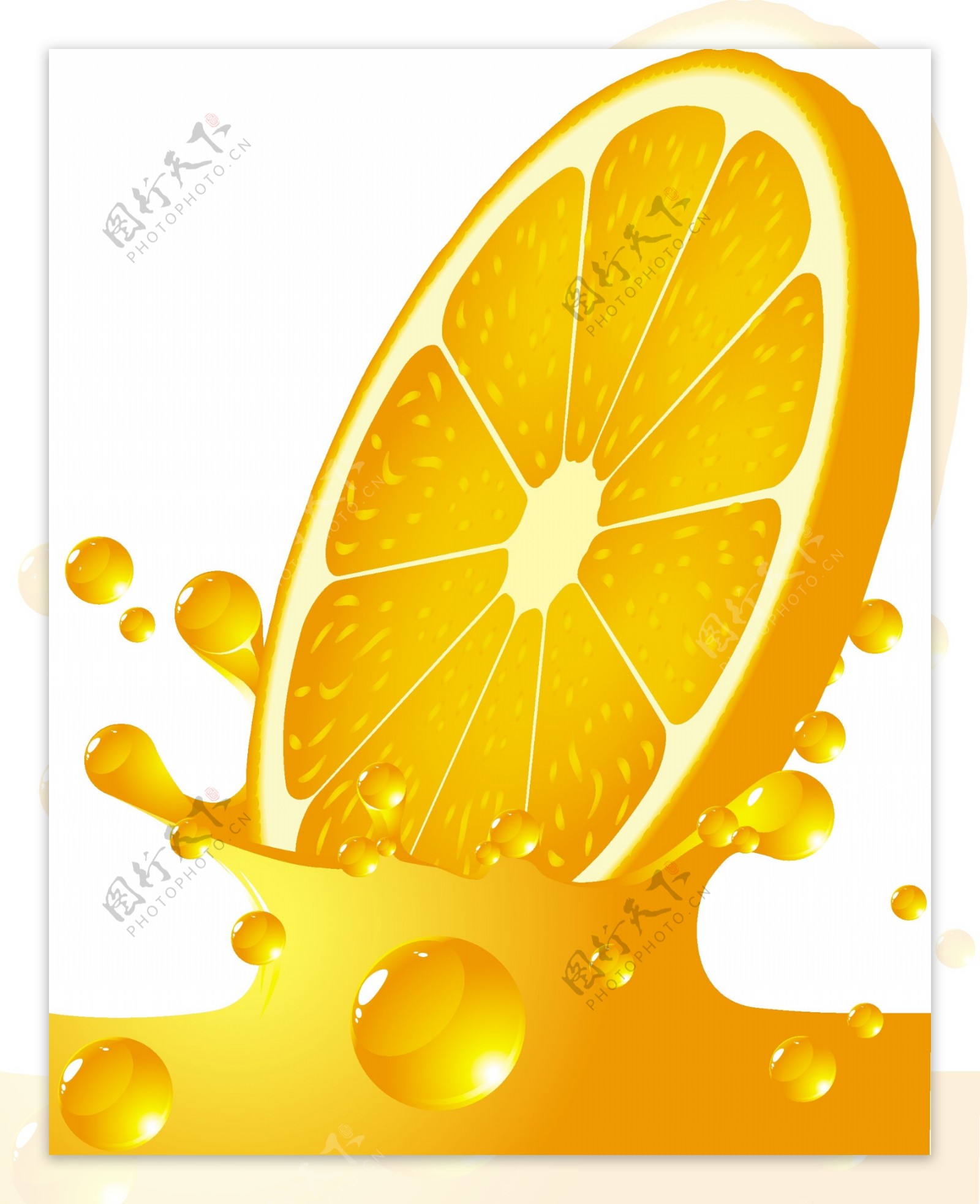 橙汁饮料瓶向量
