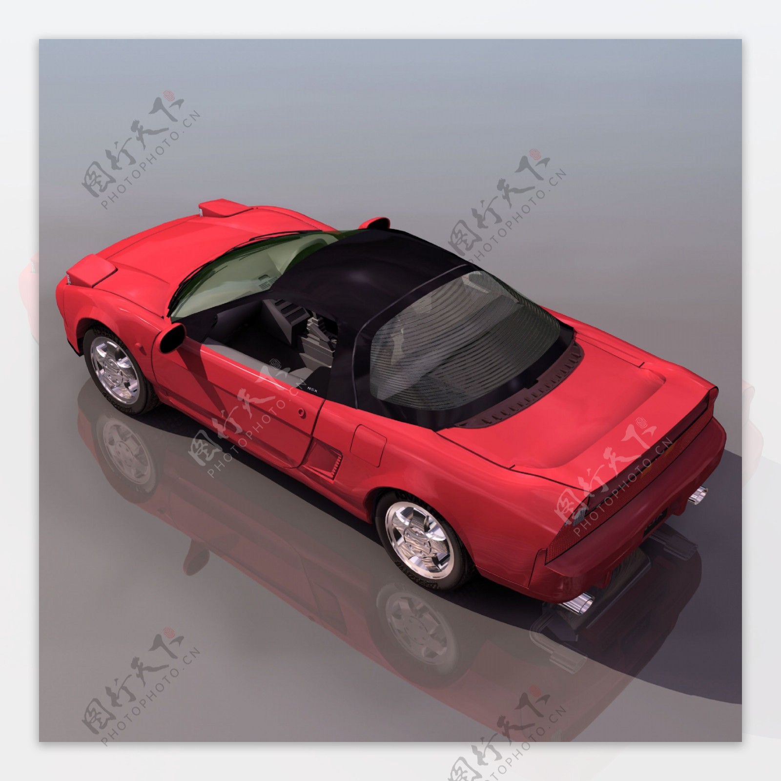3D红色跑车模型