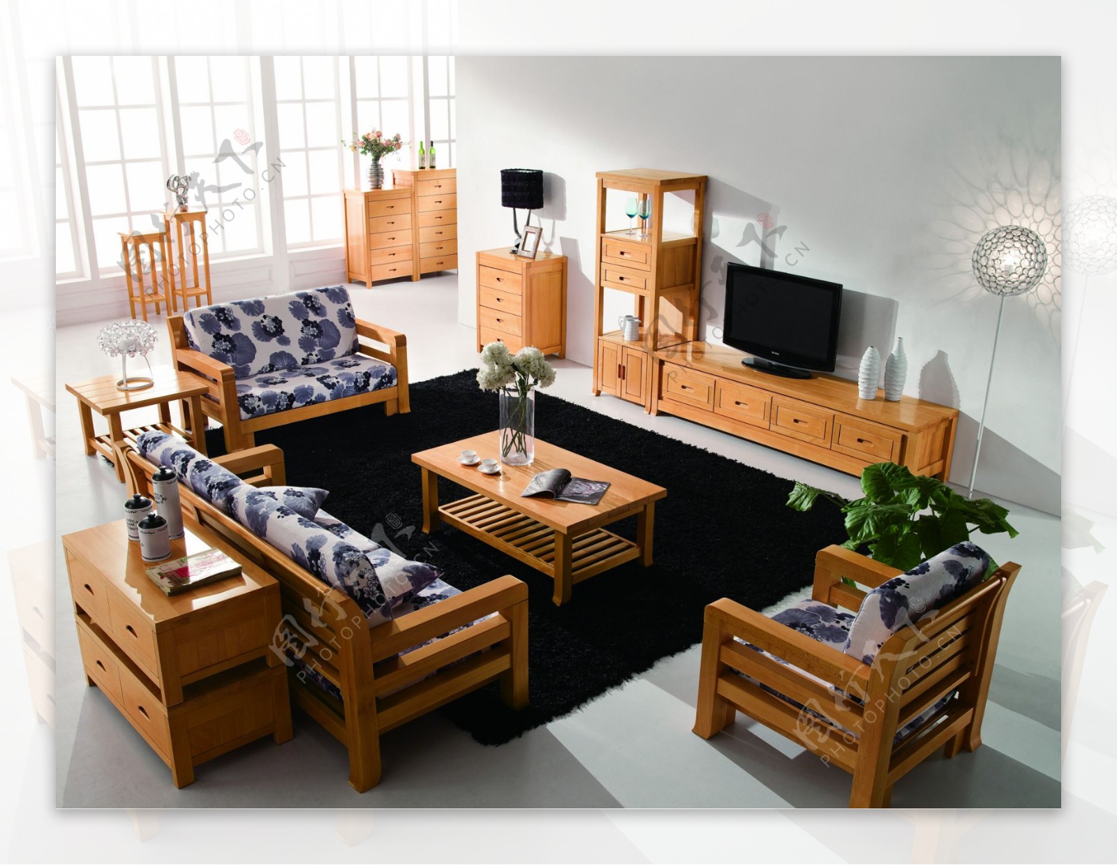 全实木沙发金丝胡桃木沙发组合客厅现代中式大小户型木质沙发套装-阿里巴巴