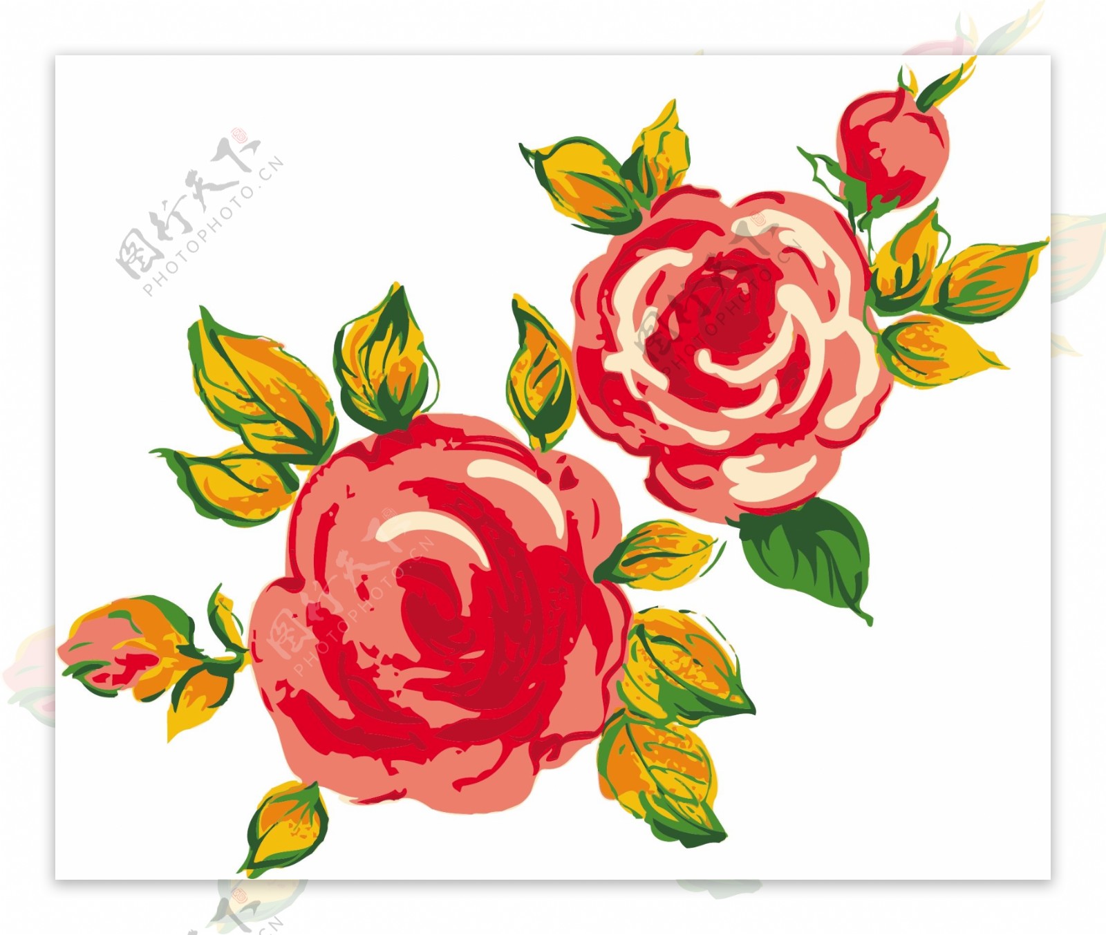 精美玫瑰花纹样素材