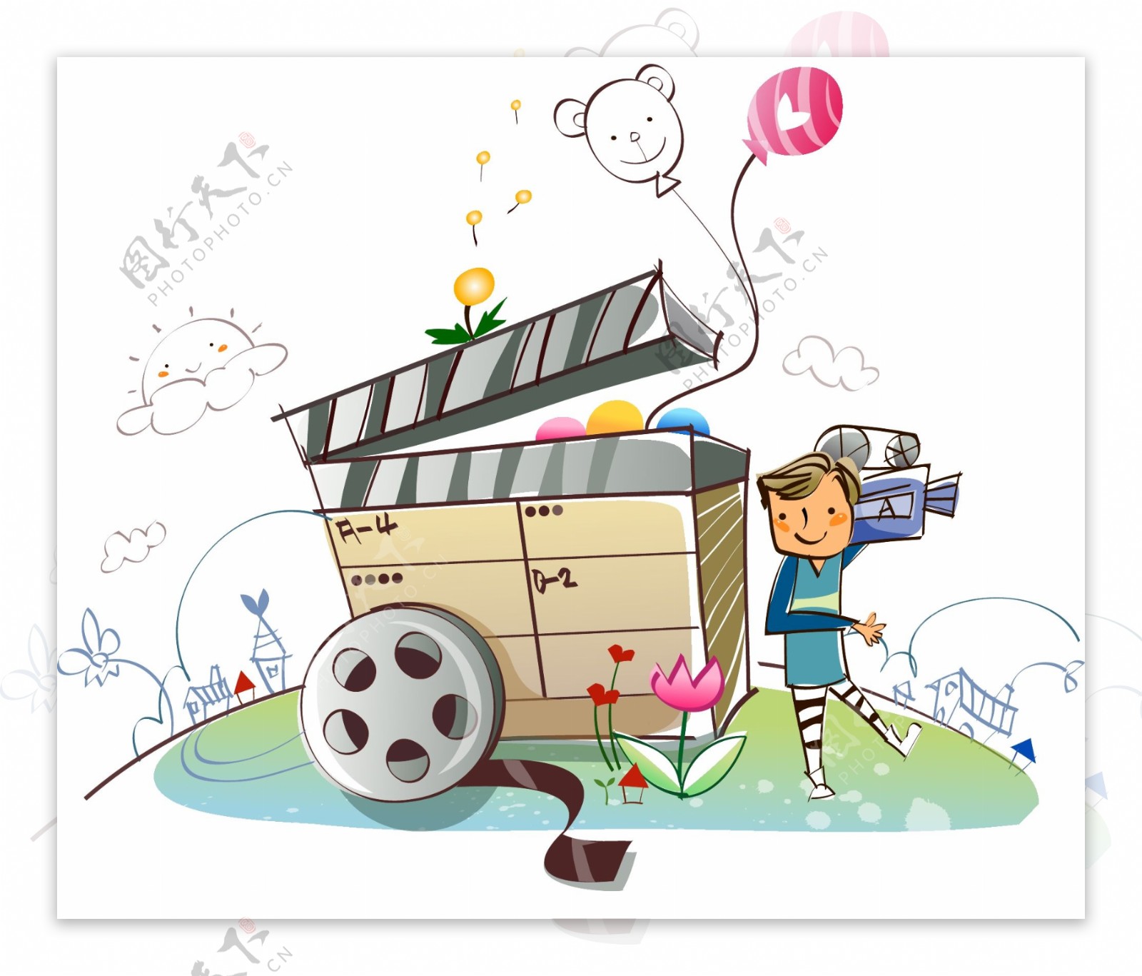 韩国矢量儿童插画图片