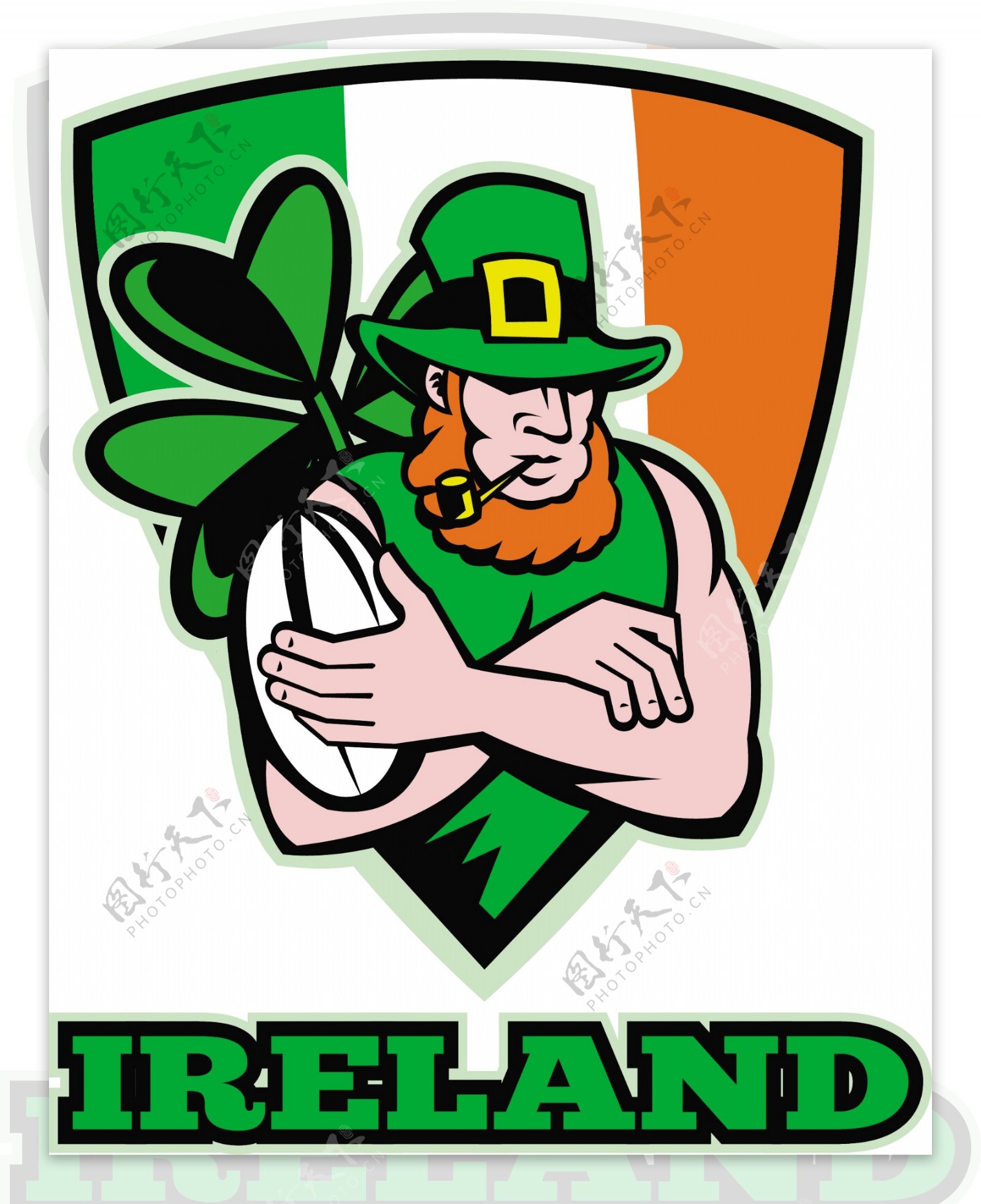 爱尔兰小妖精的橄榄球运动员爱尔兰凯尔特人盾