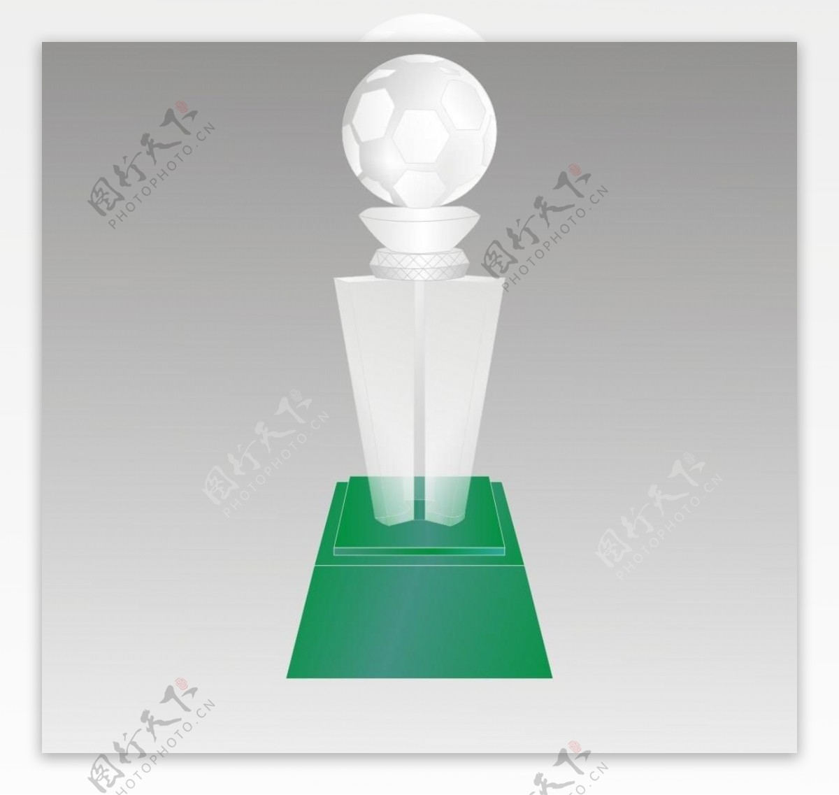 足球水晶奖杯矢量图图片