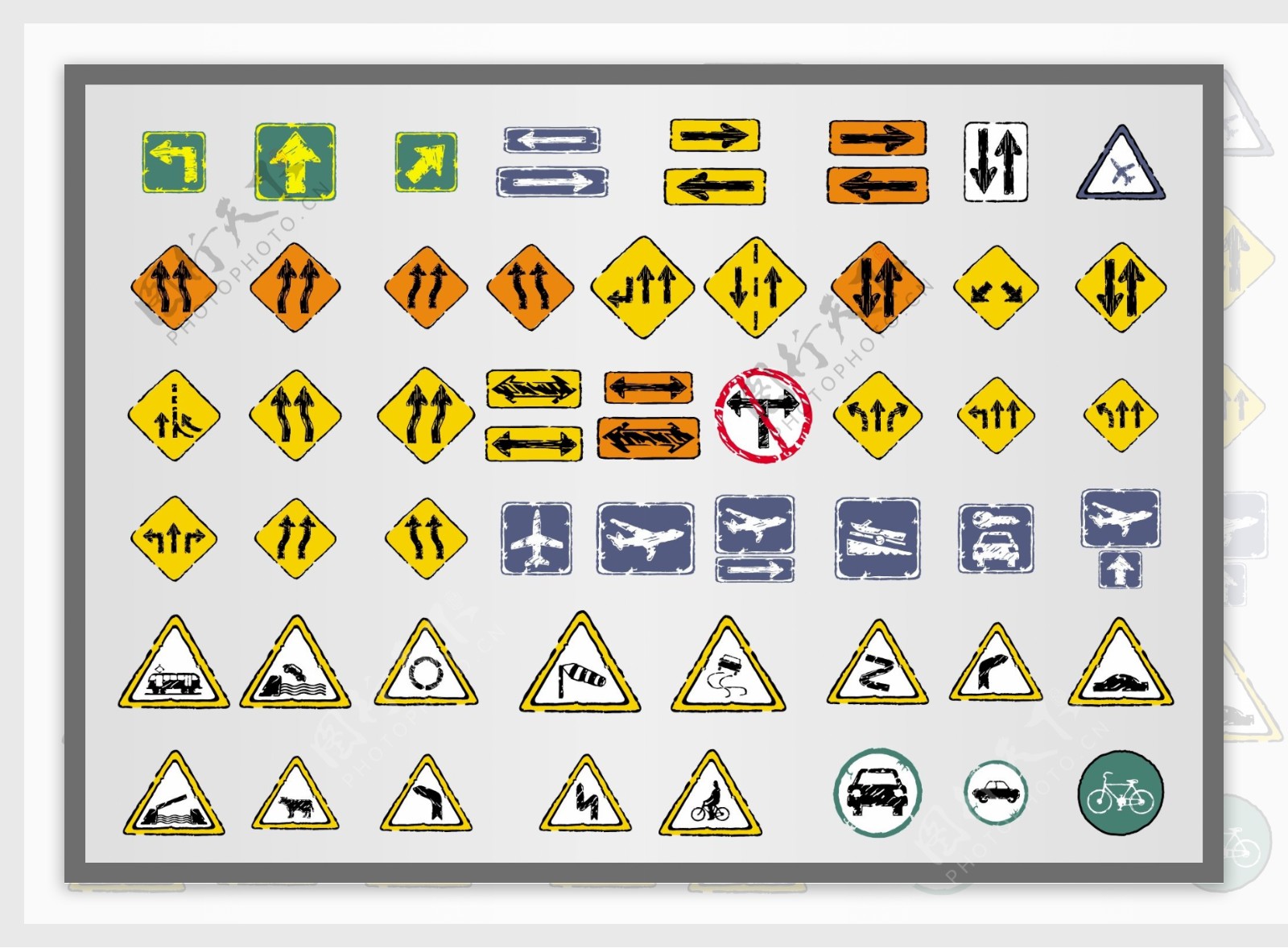 旧交通标志矢量icon02