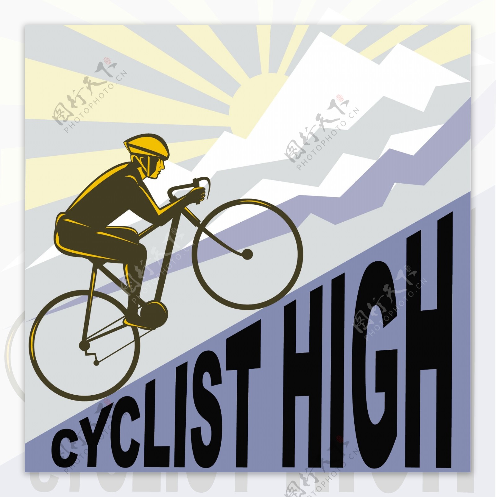 骑自行车的自行车赛车上陡峭的山