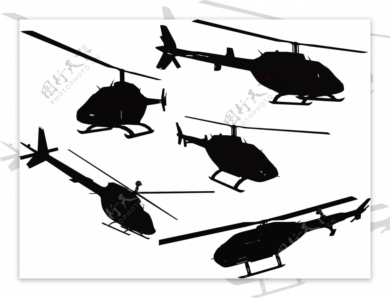 直升机矢量图图片