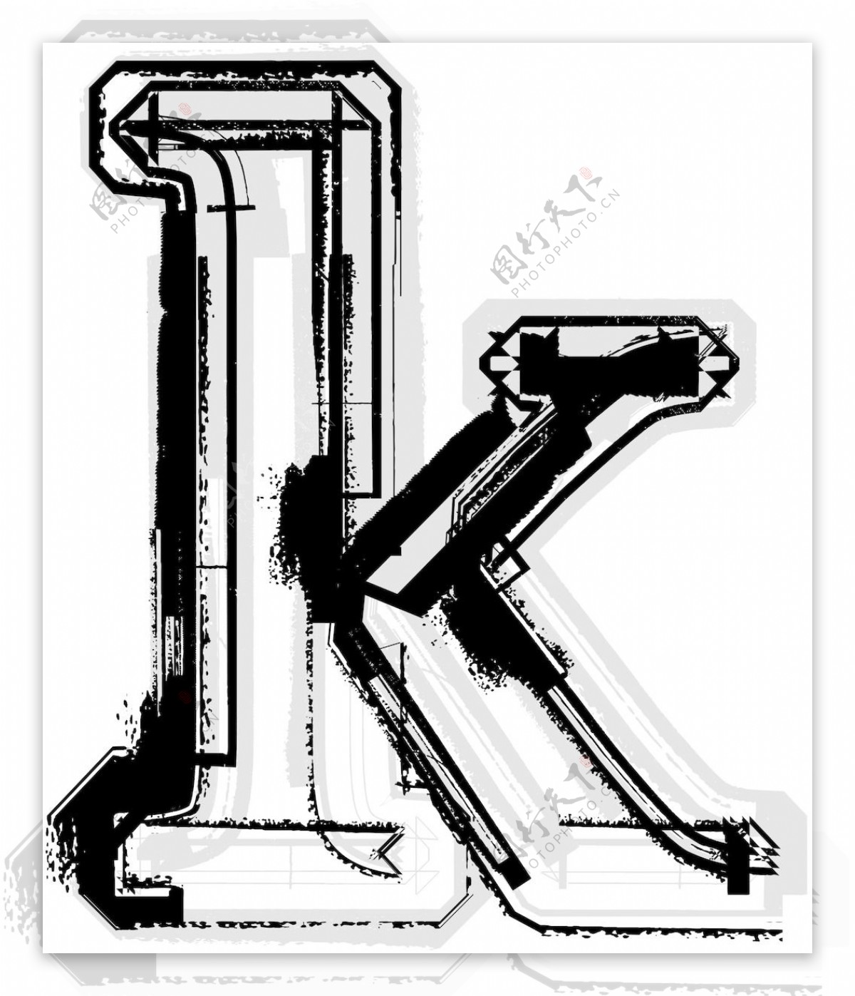 垃圾字体字母K