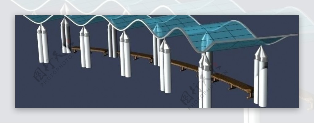 廊架max建筑模型图片