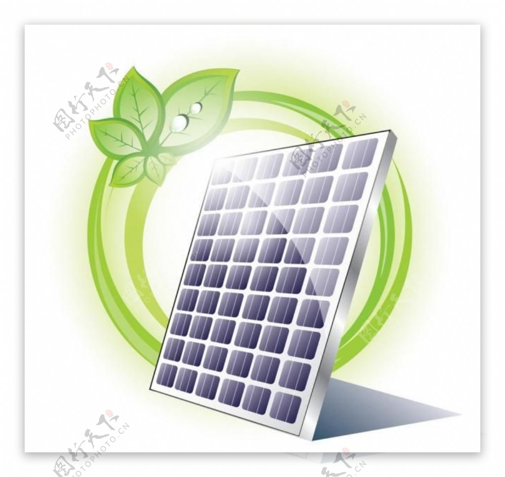 绿叶太阳能板图片