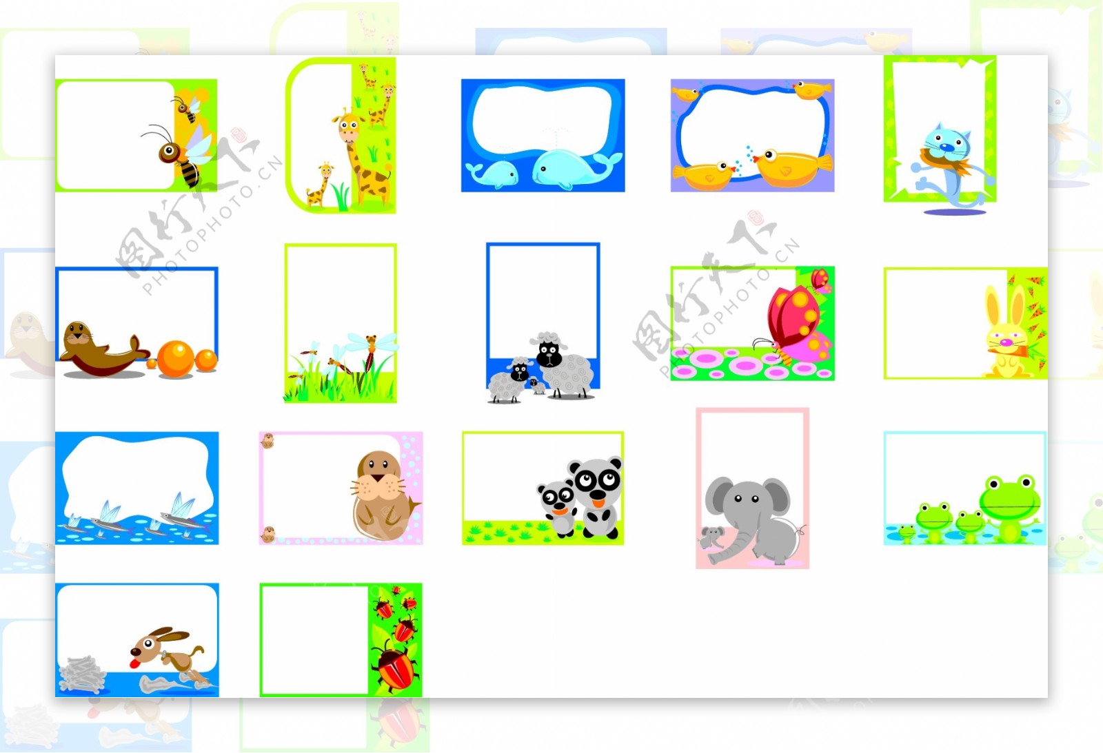 相量動物邊框相框图片