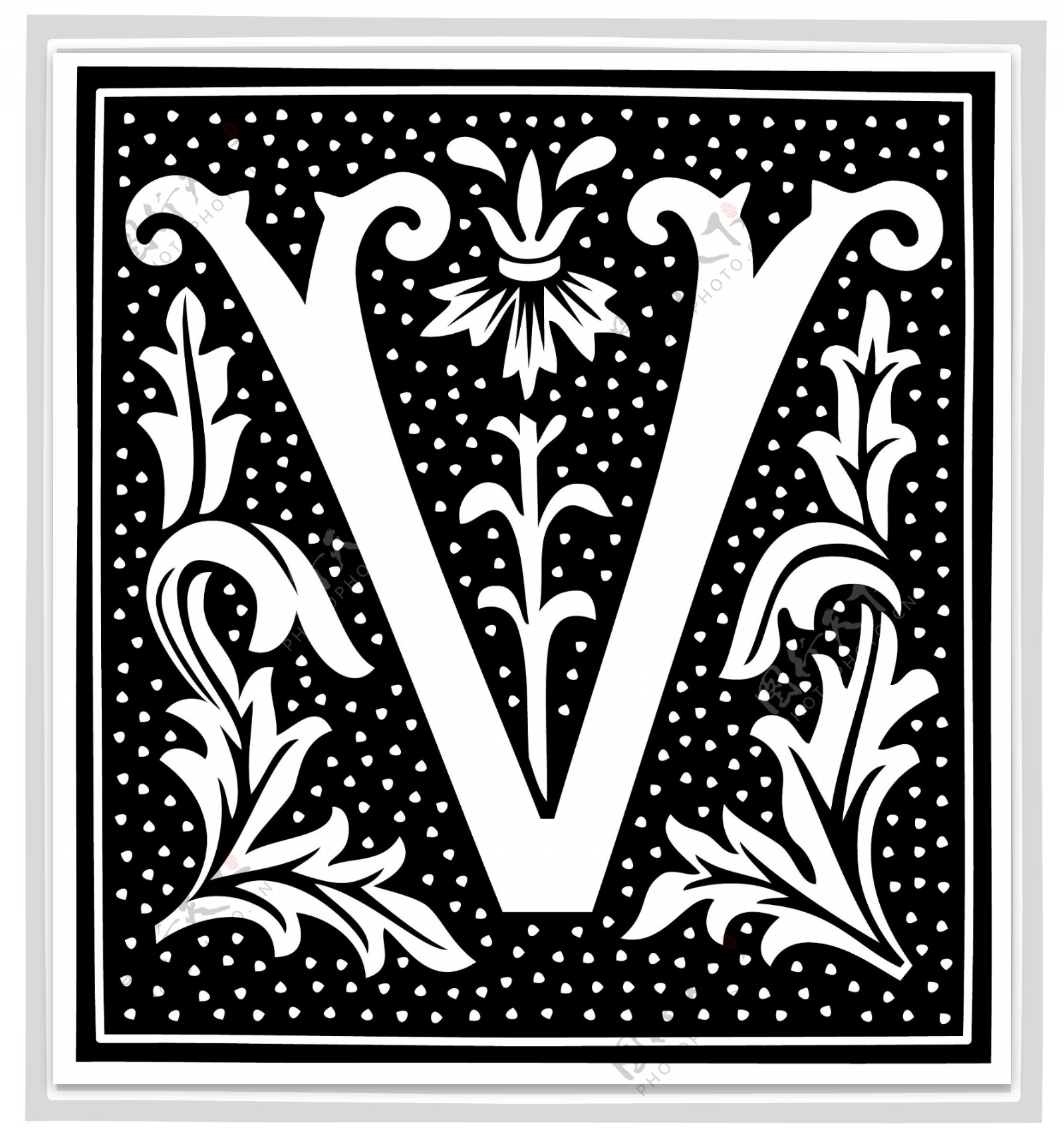 花式字母v字图片