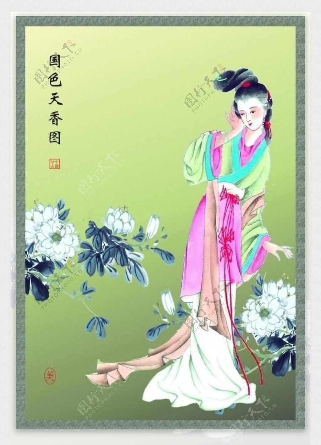 中國風古典美女水墨圖背景圖片，高清圖庫，桌布素材免費下載 | Pngtree