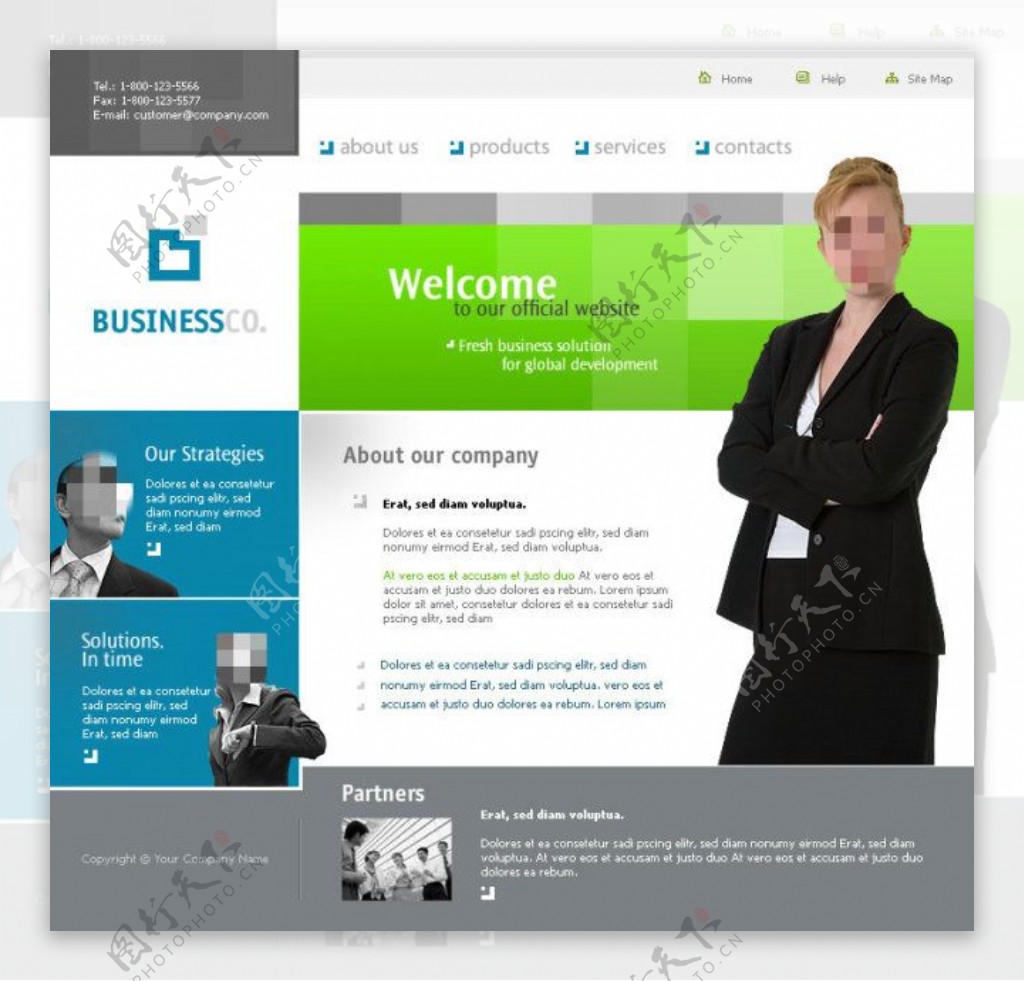商务企业网站psd模板