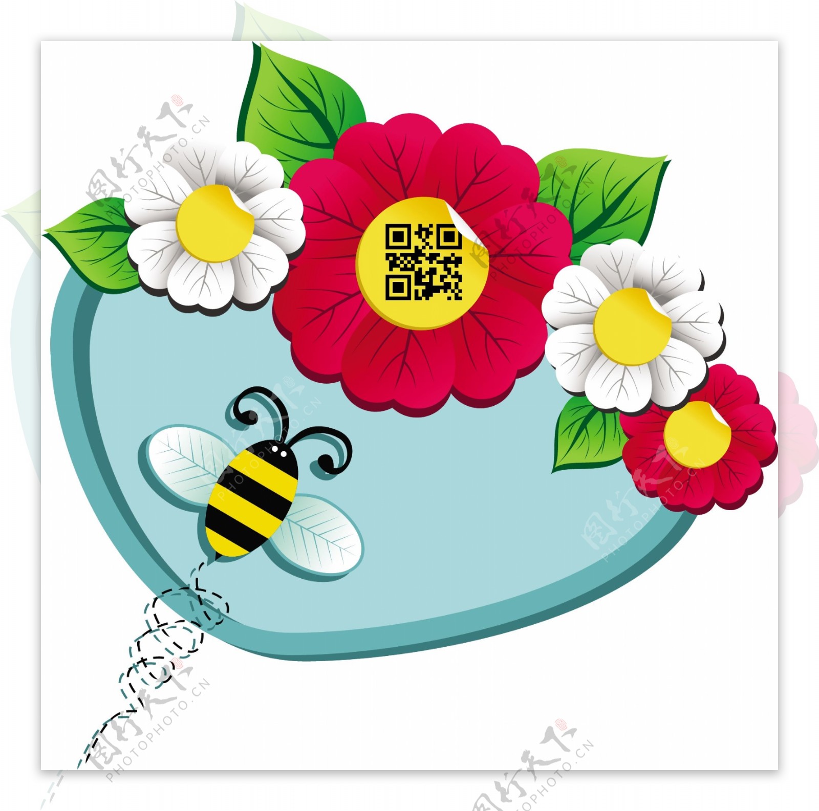 卡通花朵蜜蜂花边