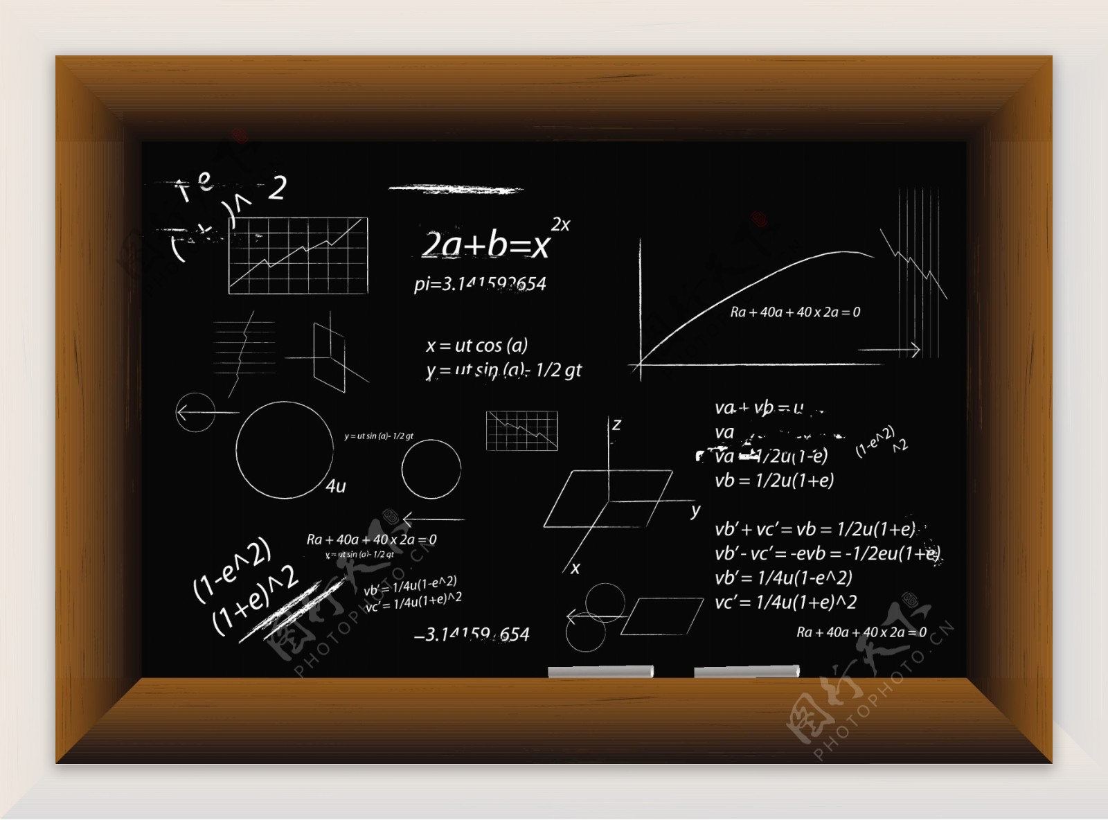 写满公式的黑板矢量素材
