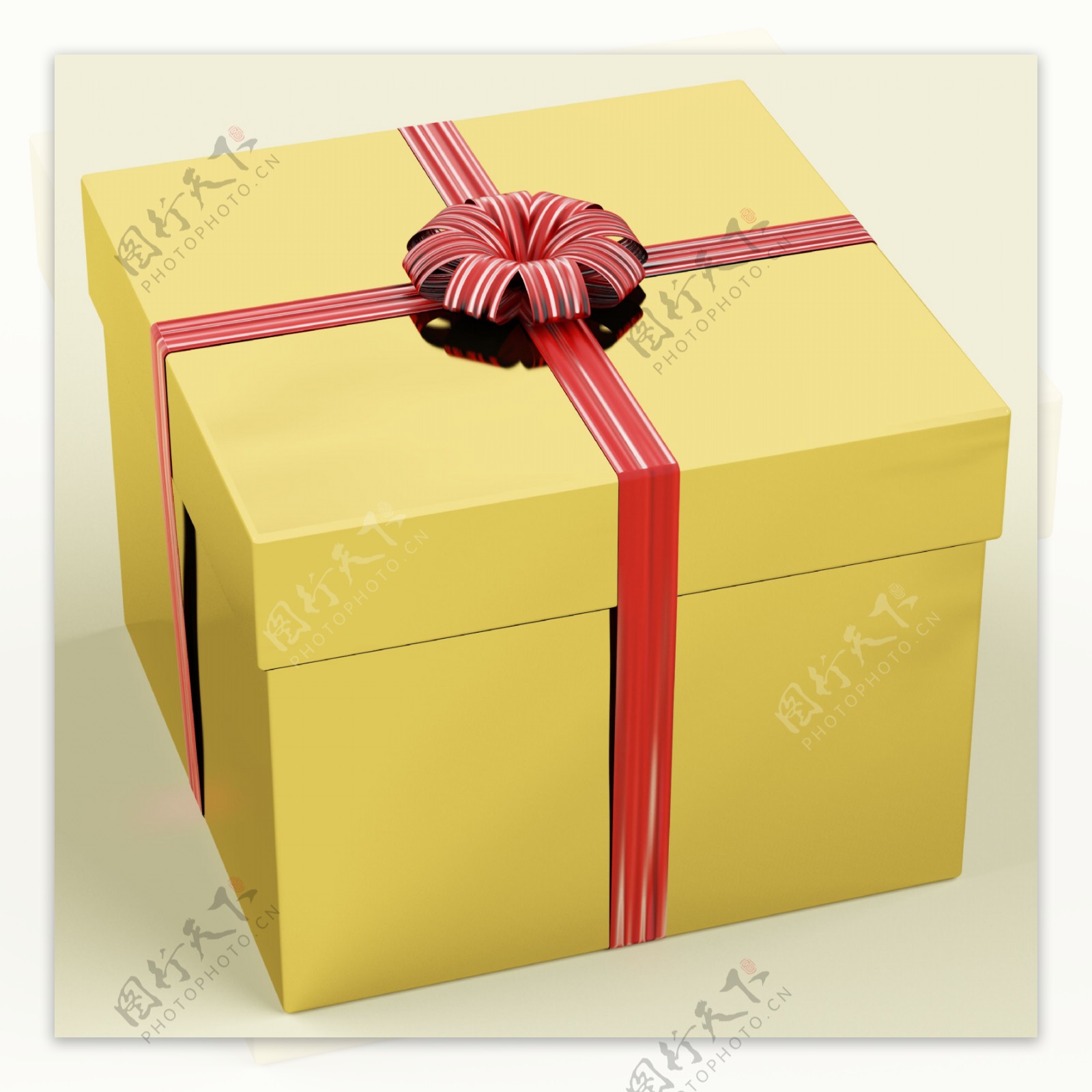 丝带作为生日礼物的黄金礼品盒