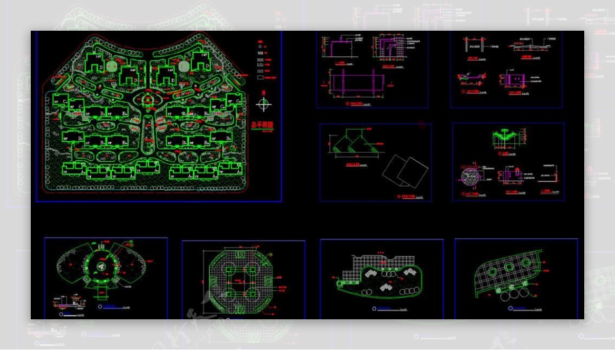 小区规划某景观施工图