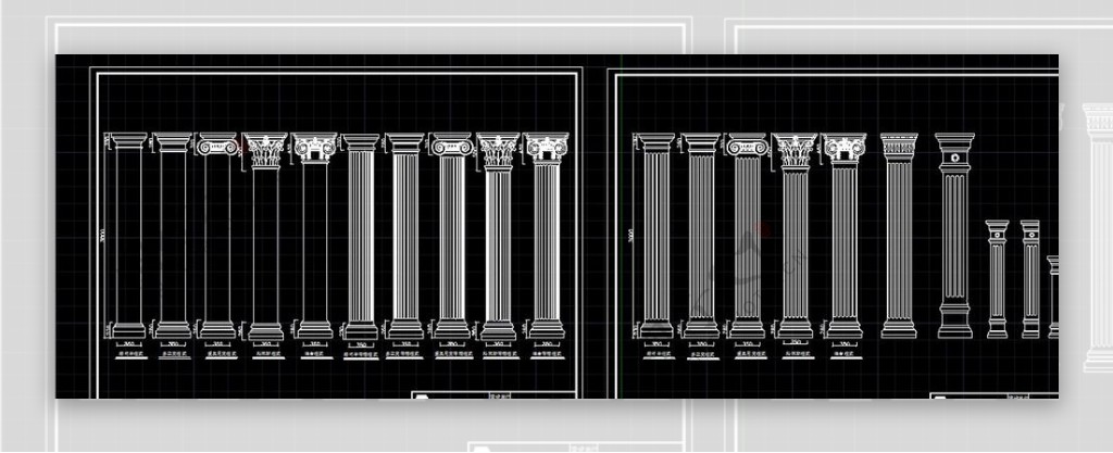 CAD欧式建筑构件罗马柱图片