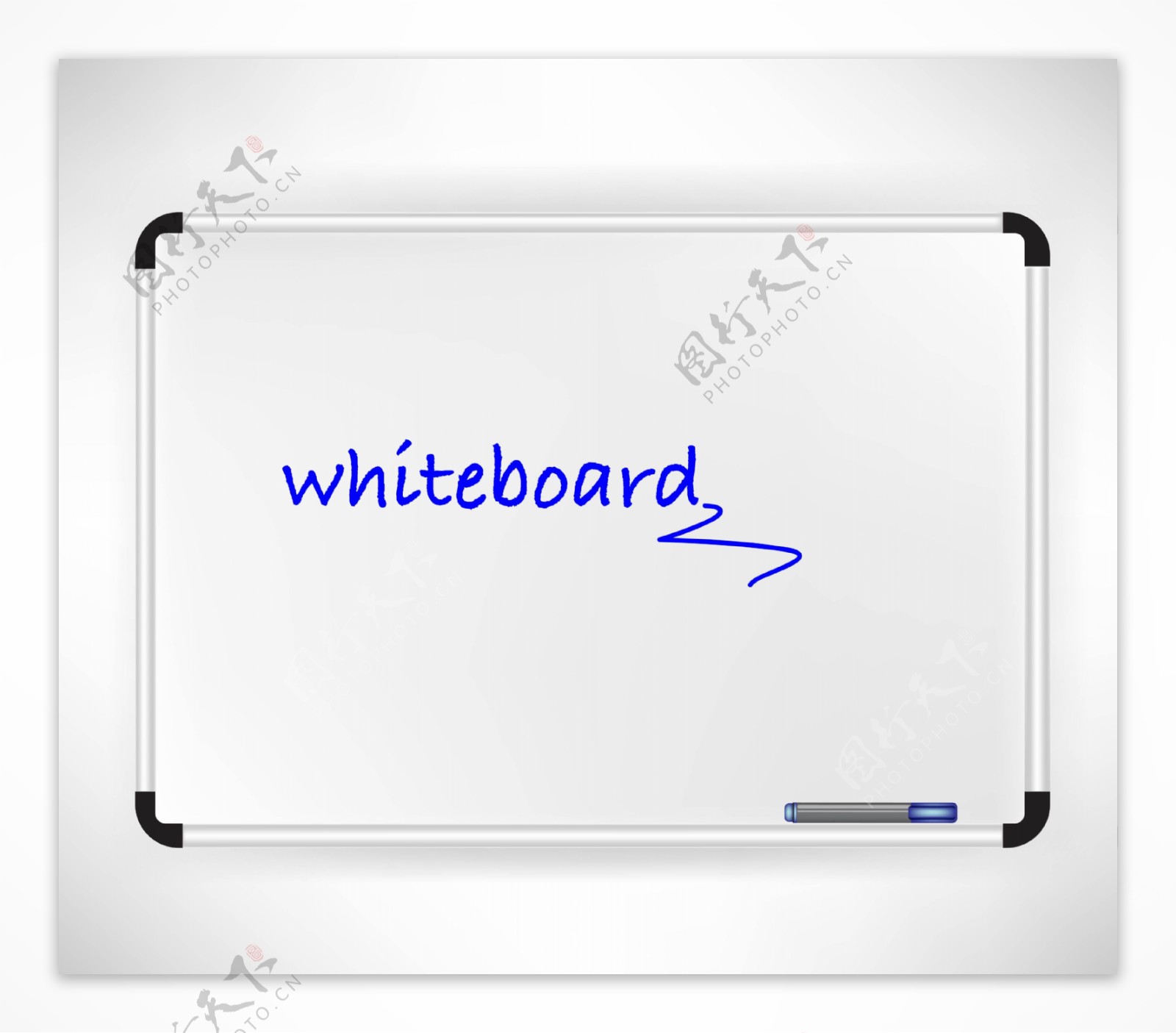 精美白板与白板笔矢量素材