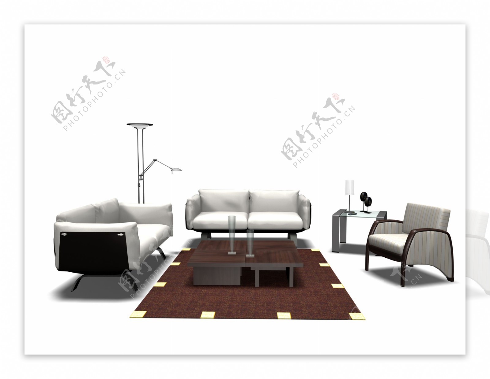 沙发组合3d模型家具效果图46