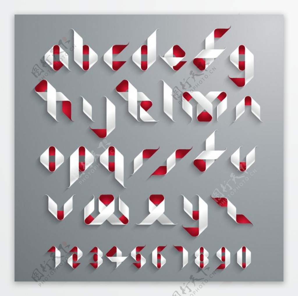 折纸字体设计矢量素材