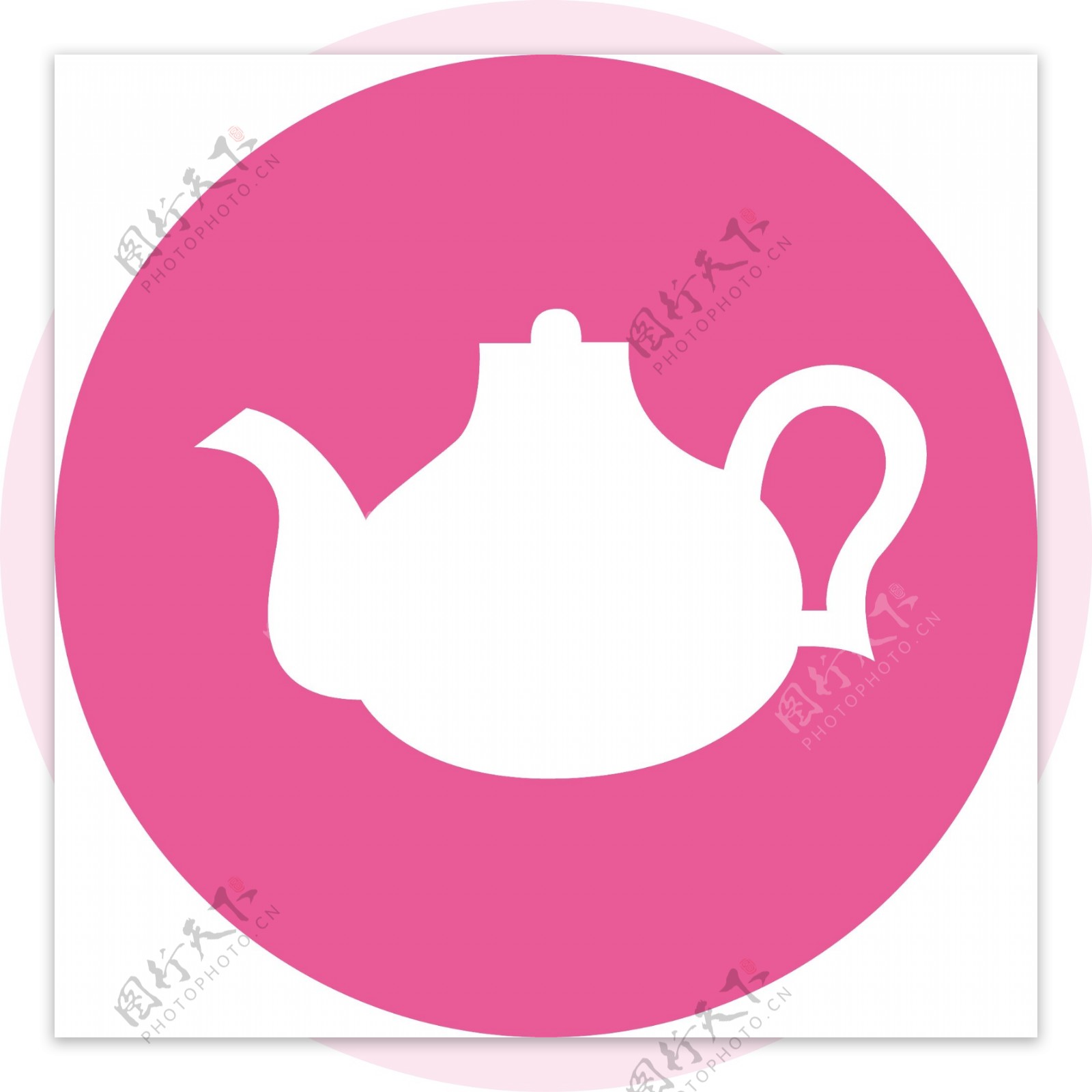 粉色背景茶壶图标