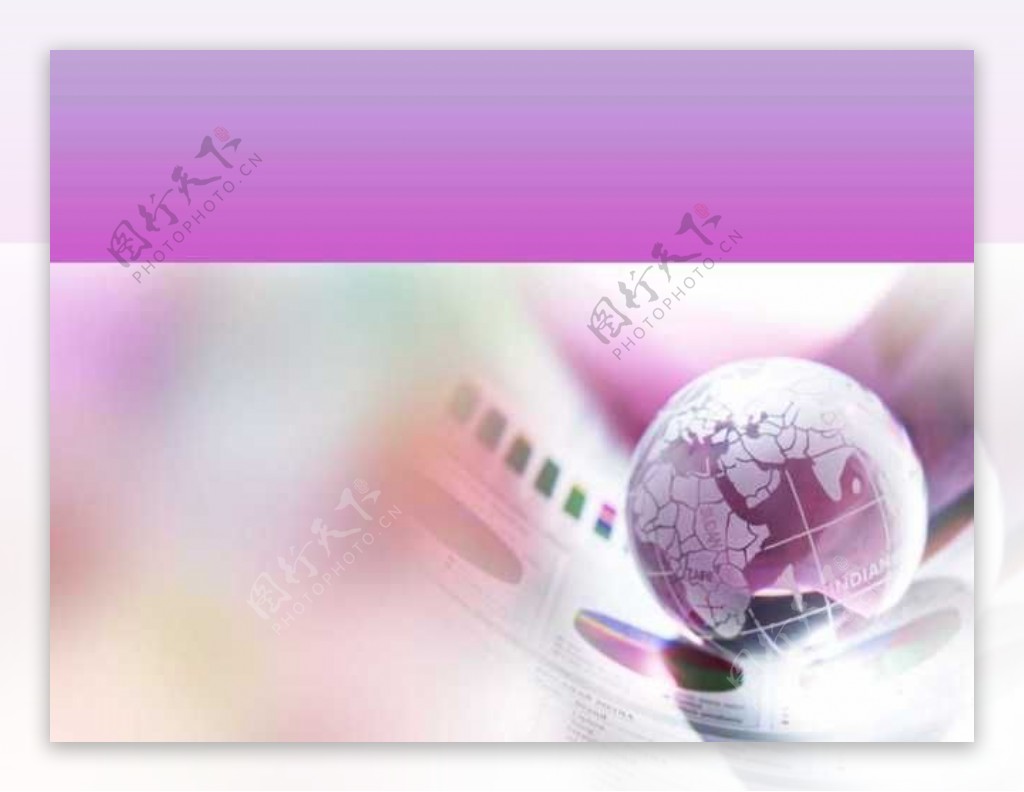 紫色背景地球商务PPT模板