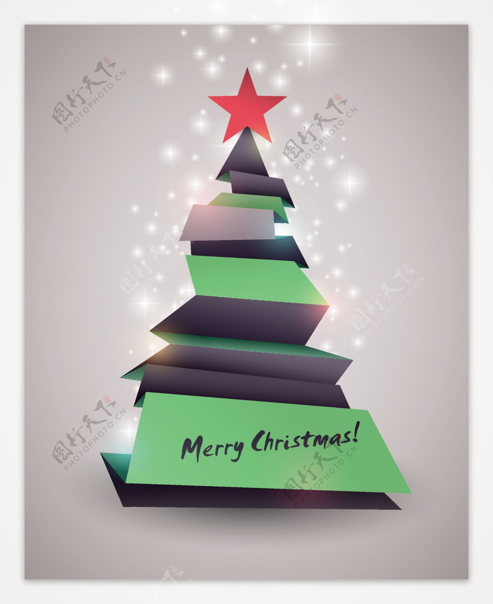 折纸圣诞树图片
