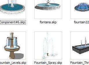 景观水景喷泉SKETCHUP模型素材