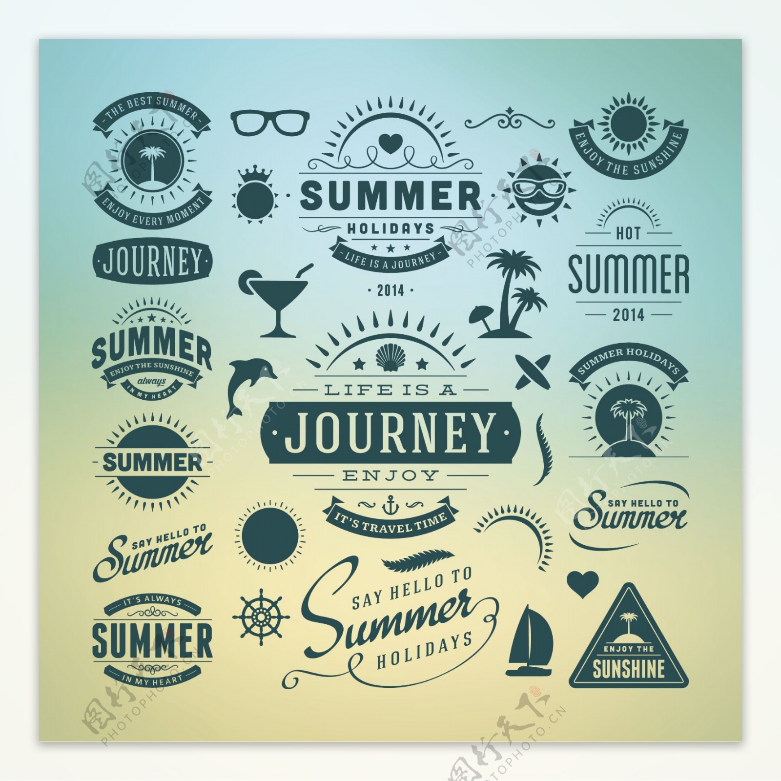 夏季标志夏季旅游图片