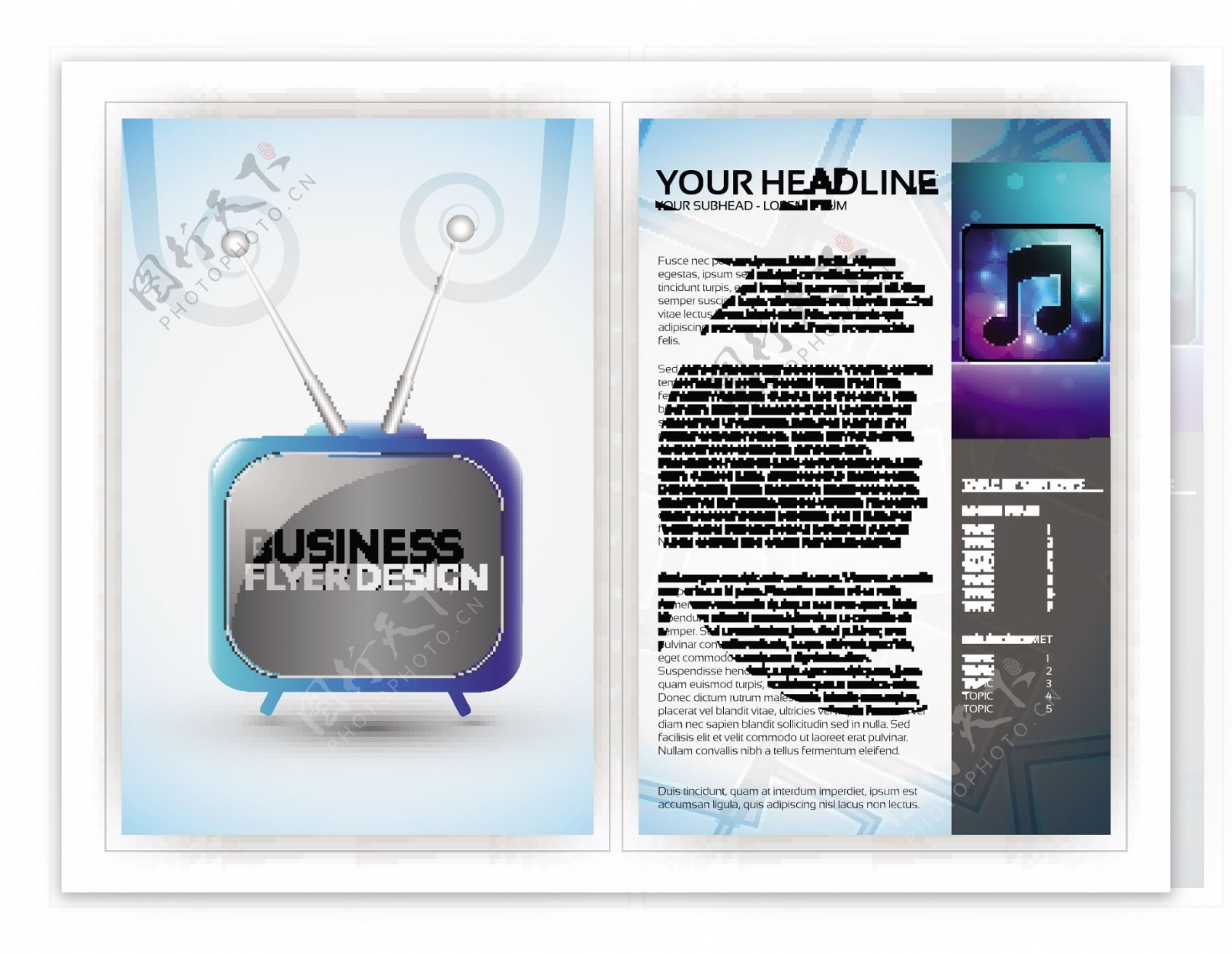电视音符企业画册设计图片