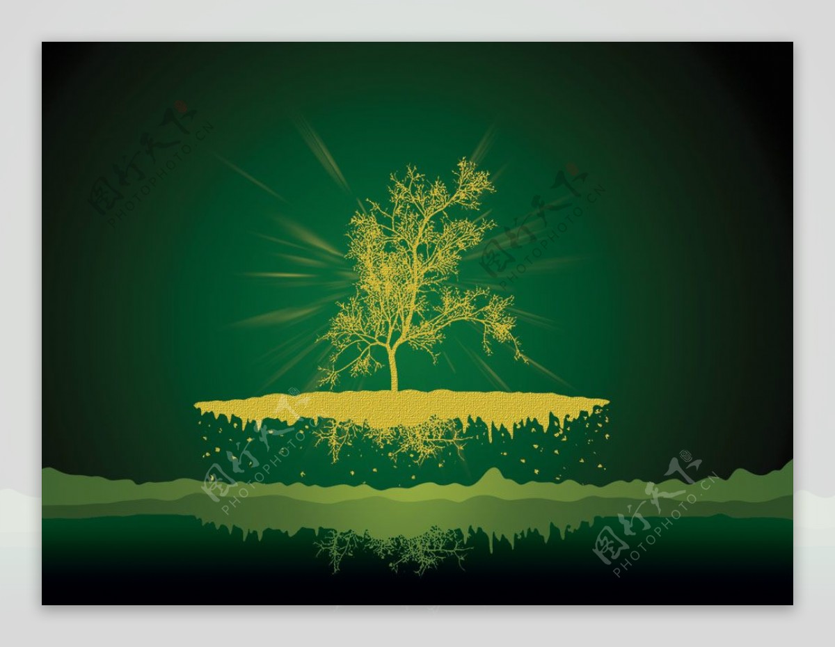 绿色艺术海报设计PSD素材