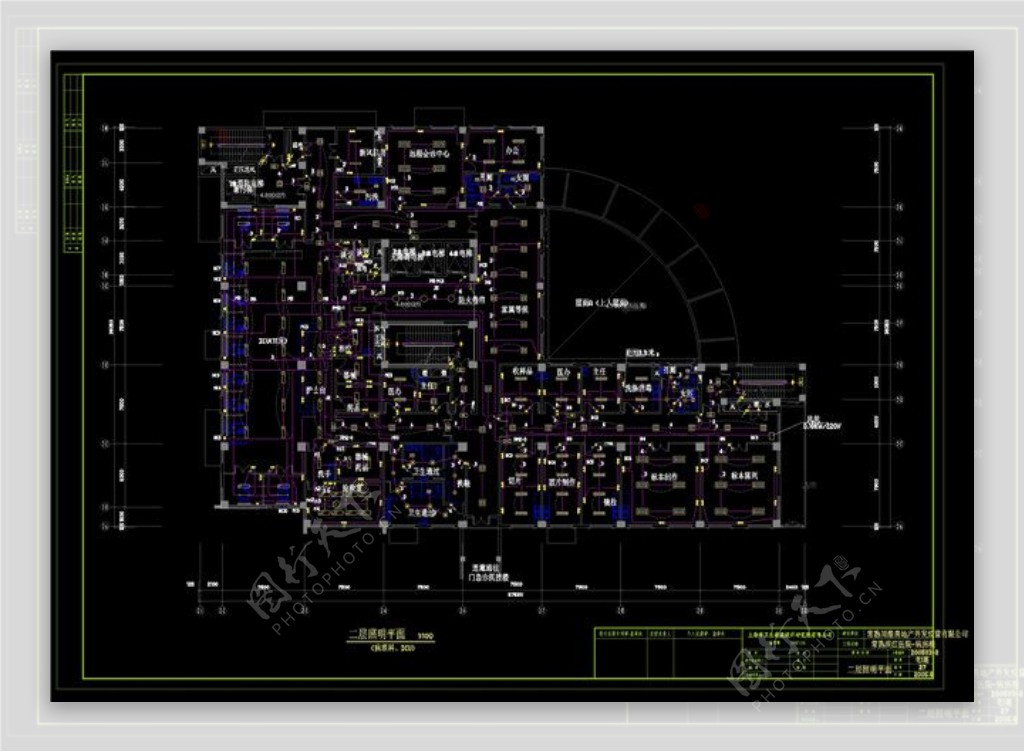 二层照明平面CAD图纸