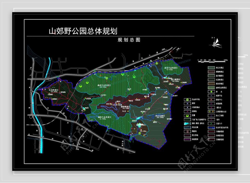 山郊野公园总体规划平面图