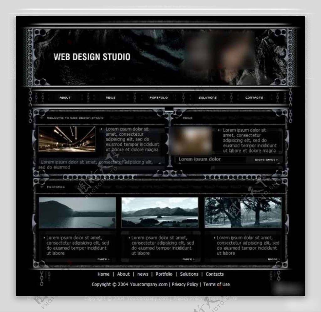 黑暗孪星设计工作室网页模板