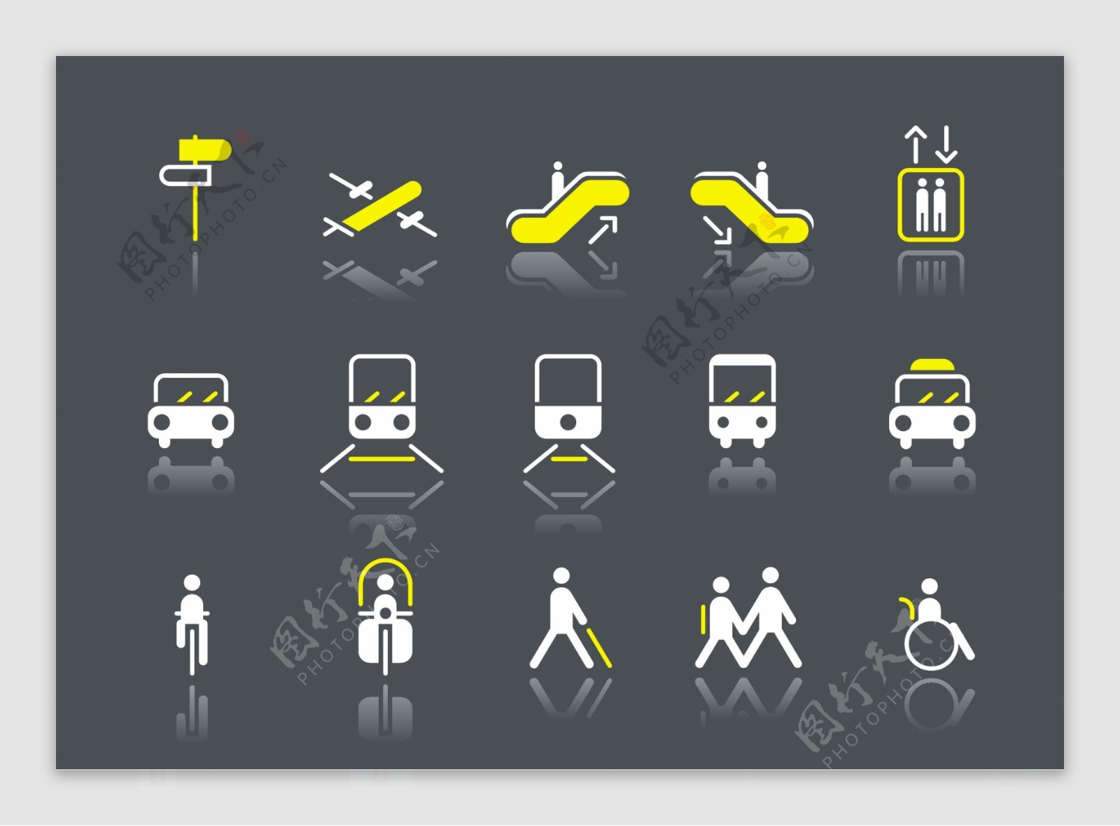 城市公路交通标志图标矢量图片